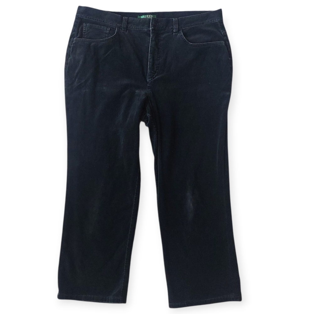 Lauren Ralph Lauren Women’s Black Velvet Straight Leg Pants Size 12